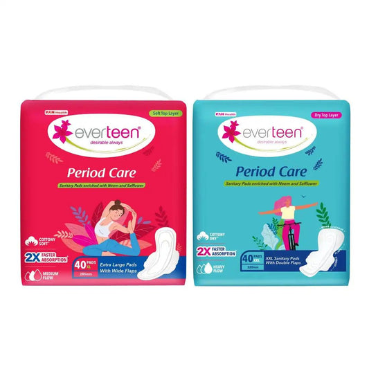 everteen Period Care 40 XL Soft Sanitary Pads and 40 XXL Dry Sanitary Pads - Official Brand Store