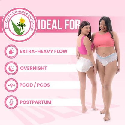 everteen Period Care Period Panties With 360° Protection, Cottony Soft, Enriched with Neem and Safflower Are Ideal For Postpartum, PCOD/ PCOS, Heavy Flow and Overnight Use During Menstrual Periods - everteen-neud.com