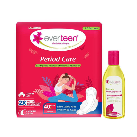 everteen Period Care XL Soft 40 Pads and Natural Intimate Wash 105ml