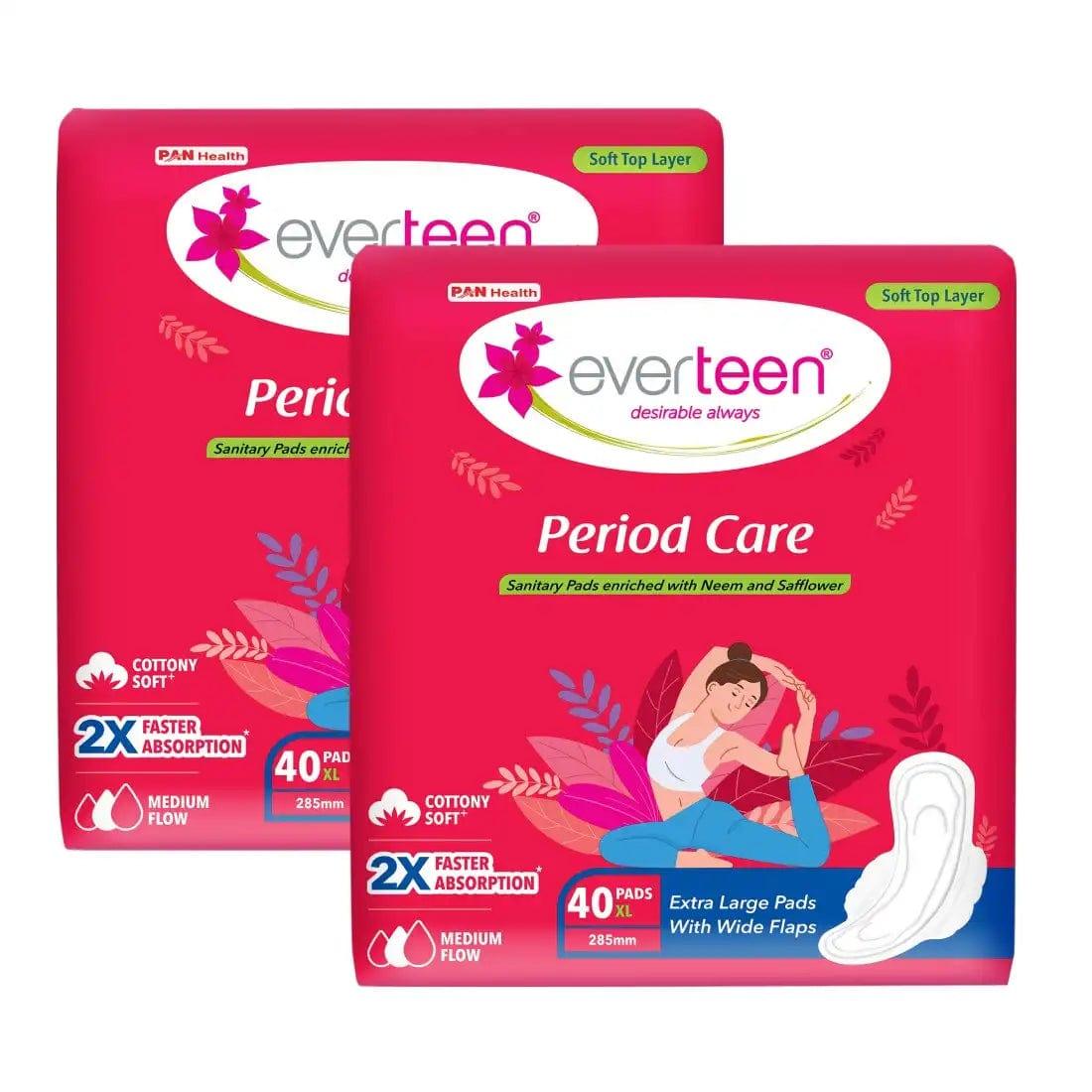 everteen Period Care XL Soft 40 Sanitary Pads Enriched with Neem and Safflower For Medium Flow 7419870767921