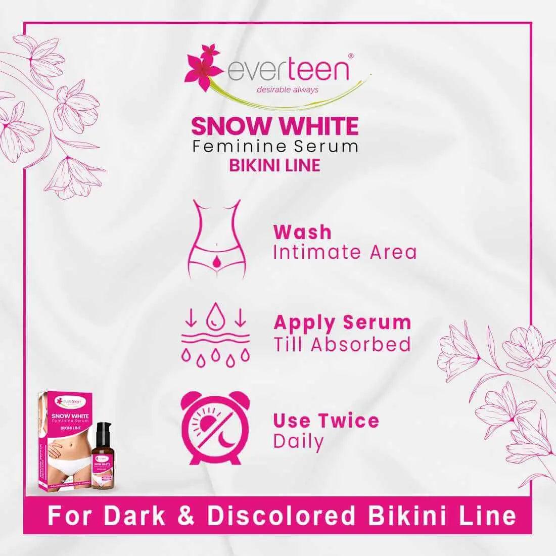 everteen Snow White Feminine Serum for Bikini Line in Women - 30ml