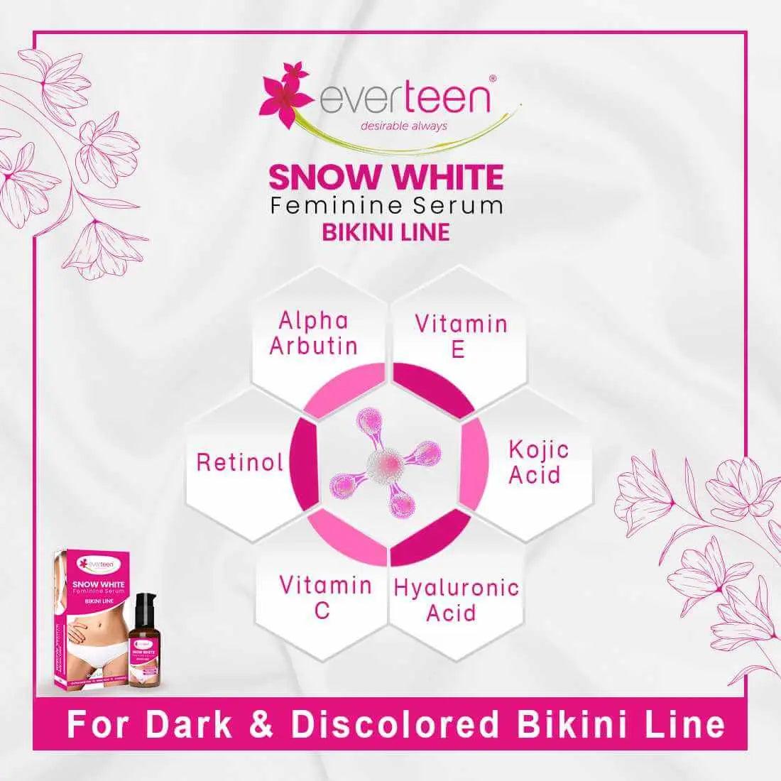 everteen Snow White Feminine Serum for Bikini Line in Women - 30ml