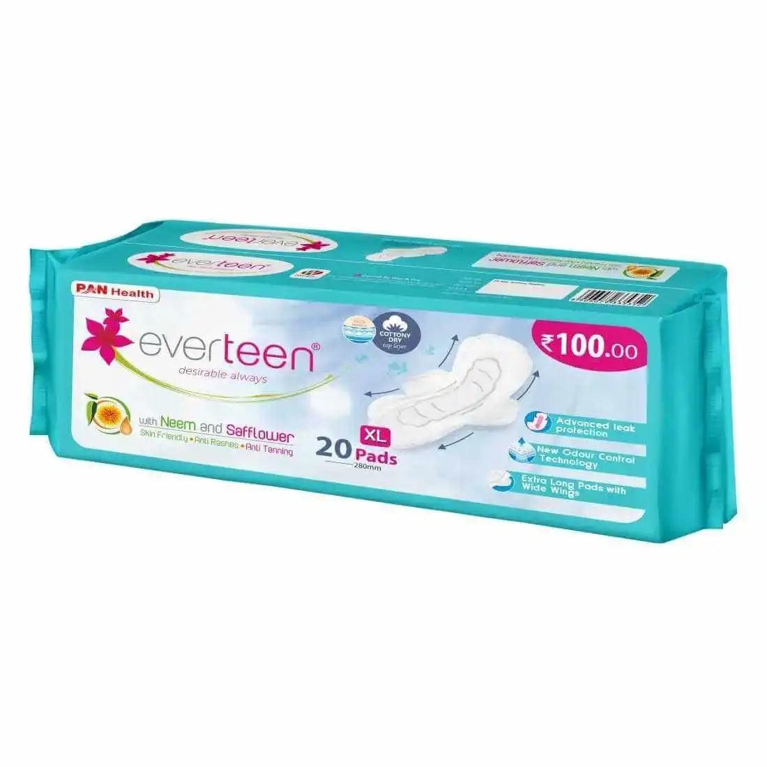 Buy 1 Pack everteen XL Dry 20 Sanitary Napkin Pads with Neem and Safflower for Women - 280mm - everteen-neud.com