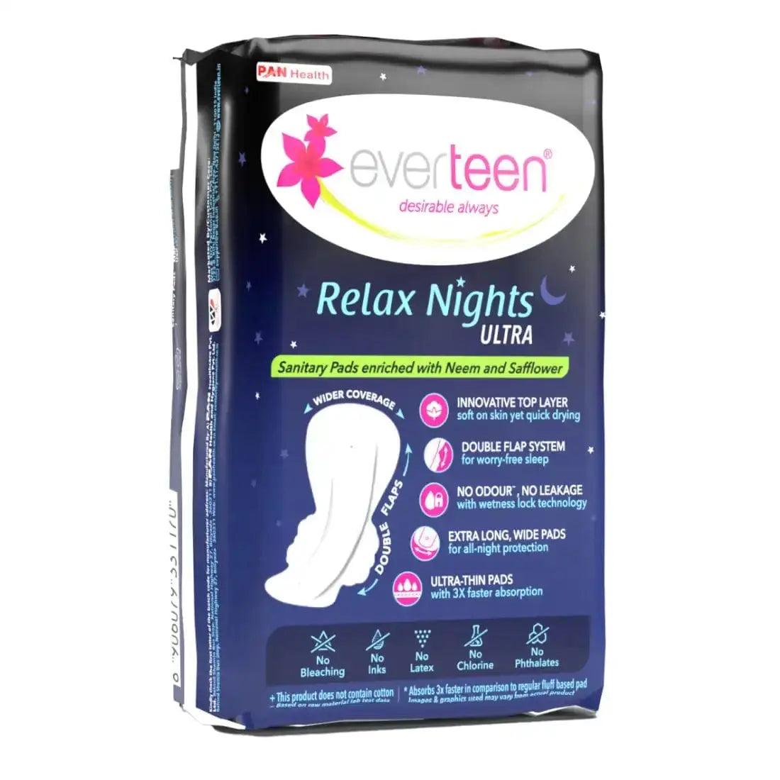 everteen XXL Relax Nights Ultra Thin 7 Sanitary Pads with Neem and Safflower