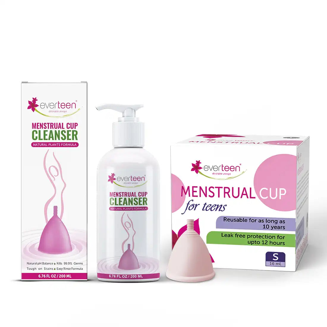 everteen Combo: Menstrual Cup and Menstrual Cup Cleanser for Periods in Women
