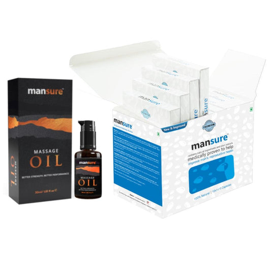 ManSure Combo - Massage Oil and Reproductive Health Capsules For Men - Official Brand Store: everteen | NEUD | Nature Sure | ManSure