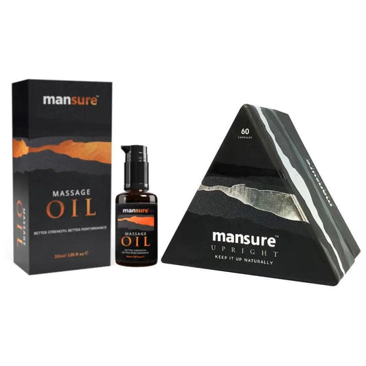 ManSure Combo - Massage Oil and UPRIGHT Capsules For Men - everteen-neud.com