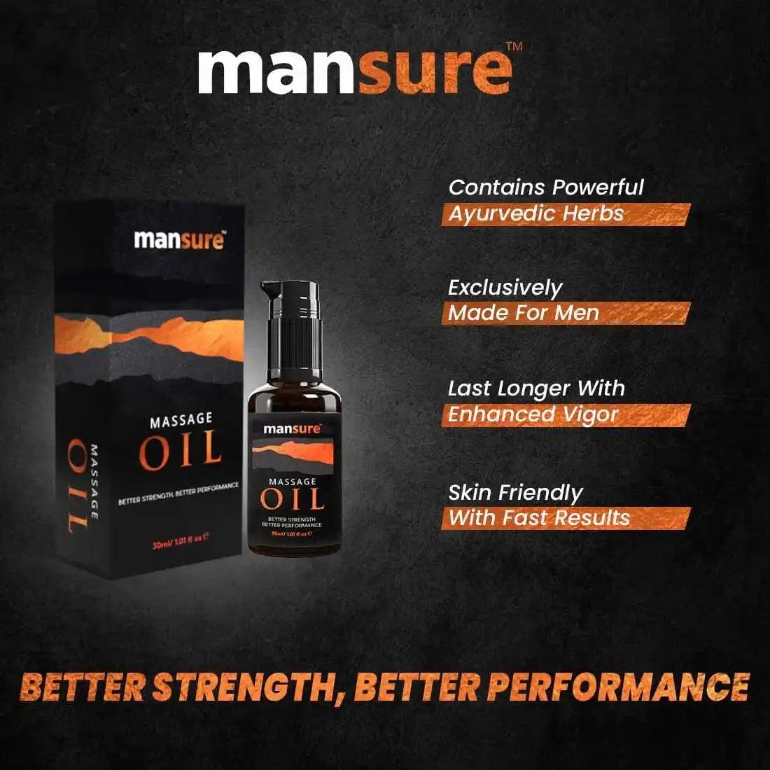 ManSure Massage Oil For Men's Health Contains Powerful Herbs That Help You Last Longer