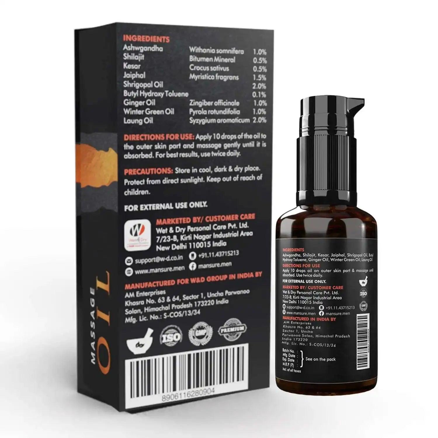 Store ManSure Massage Oil For Men's Health in a Cool, Dark and Dry Place.