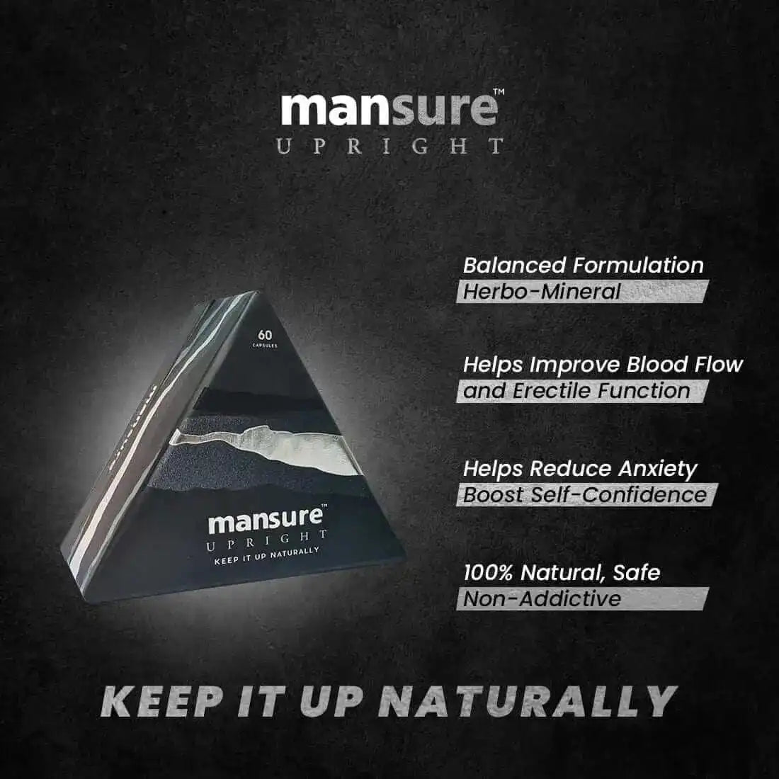 ManSure Upright Capsules For Men's Health Help You Keep It Up Naturally