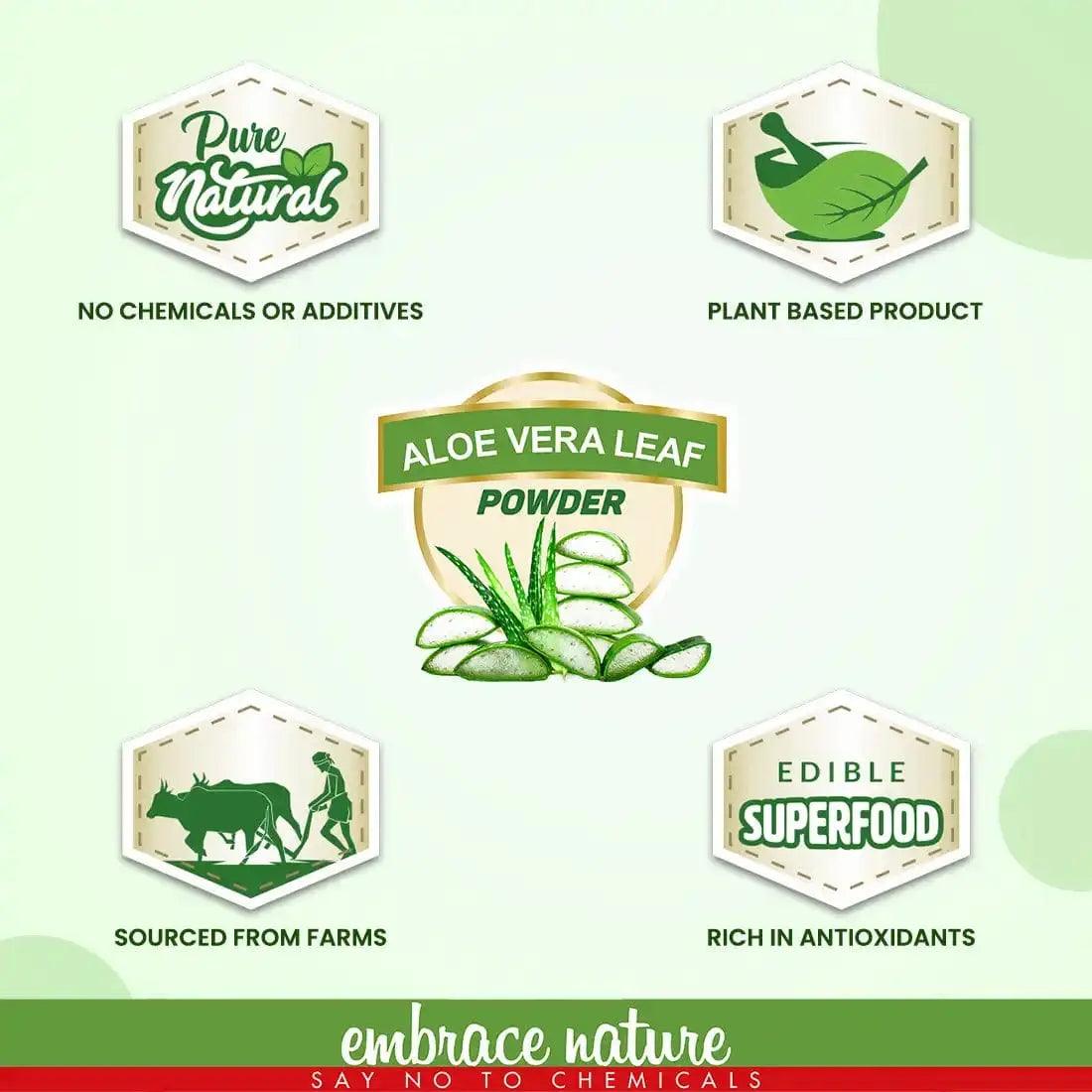 Nature Sure Aloe Vera Leaf Powder 200g with Rose Water 50ml