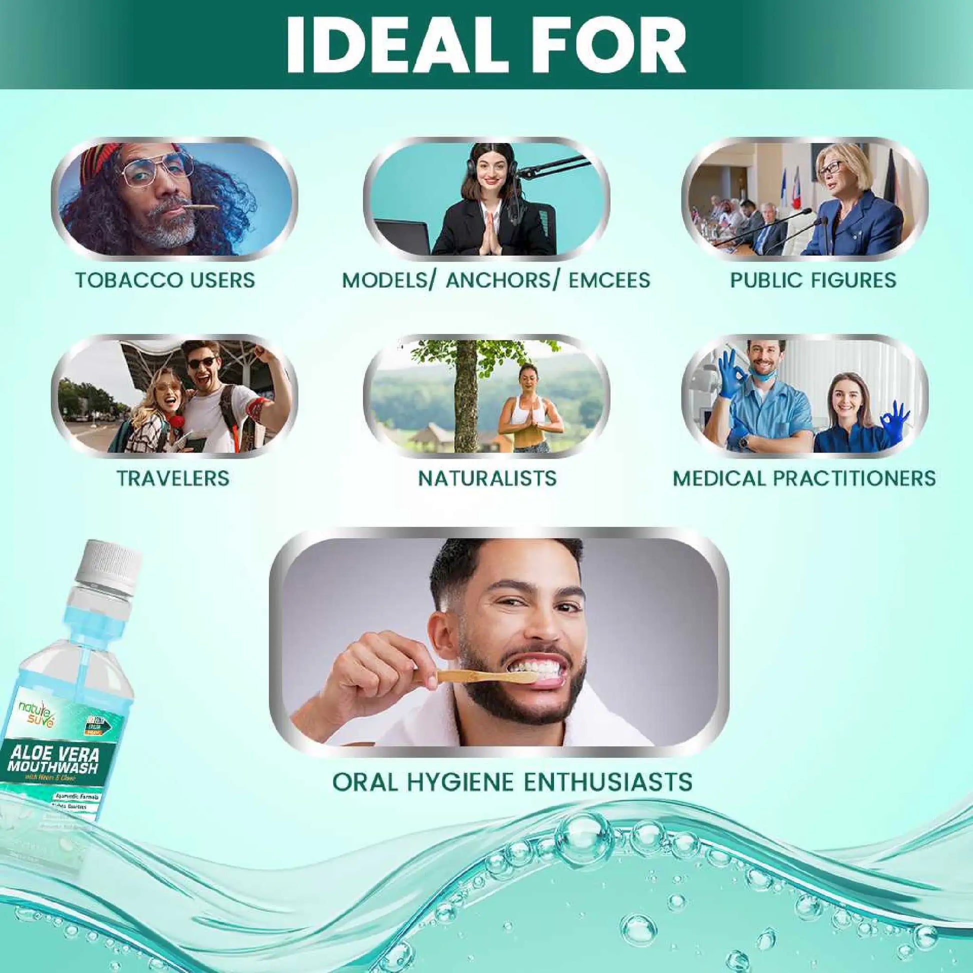 Nature Sure Aloe Vera Mouthwash - Ideal for anchors, models, public figures, celebrities, travelers, naturalists and medical practitioners