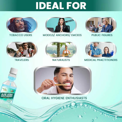 Nature Sure Aloe Vera Mouthwash - Ideal for anchors, models, public figures, celebrities, travelers, naturalists and medical practitioners