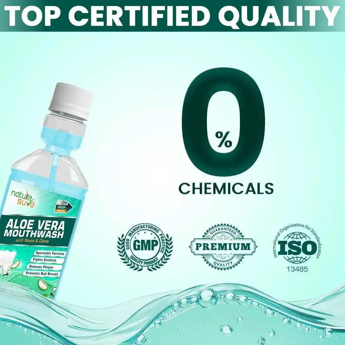 Nature Sure Aloe Vera Mouthwash with Neem and Clove Ayurvedic Formula for Oral Health in Men, Women & Kids - everteen-neud.com