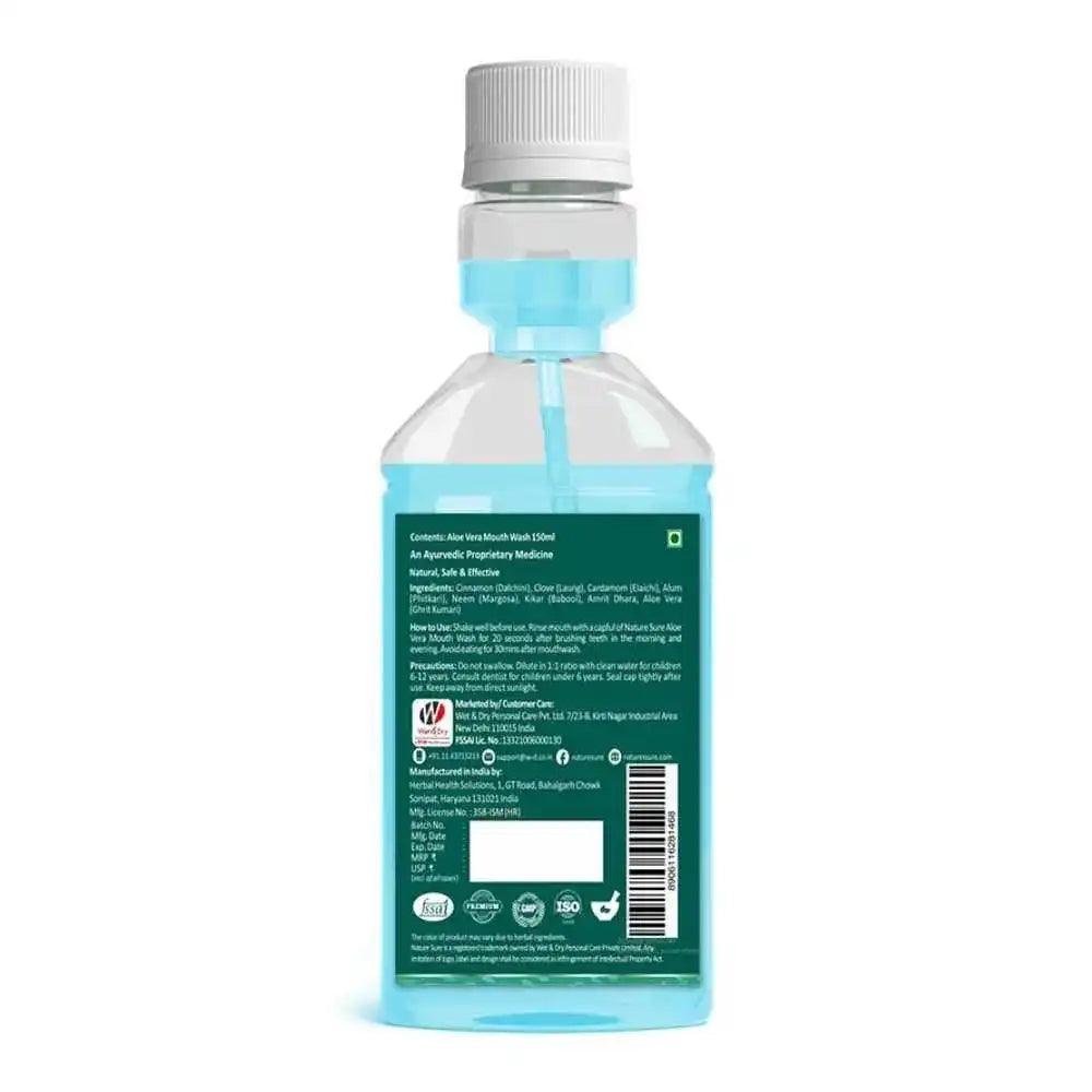 Nature Sure Aloe Vera Mouthwash with Neem and Clove Ayurvedic Formula for Oral Health in Men, Women & Kids - everteen-neud.com