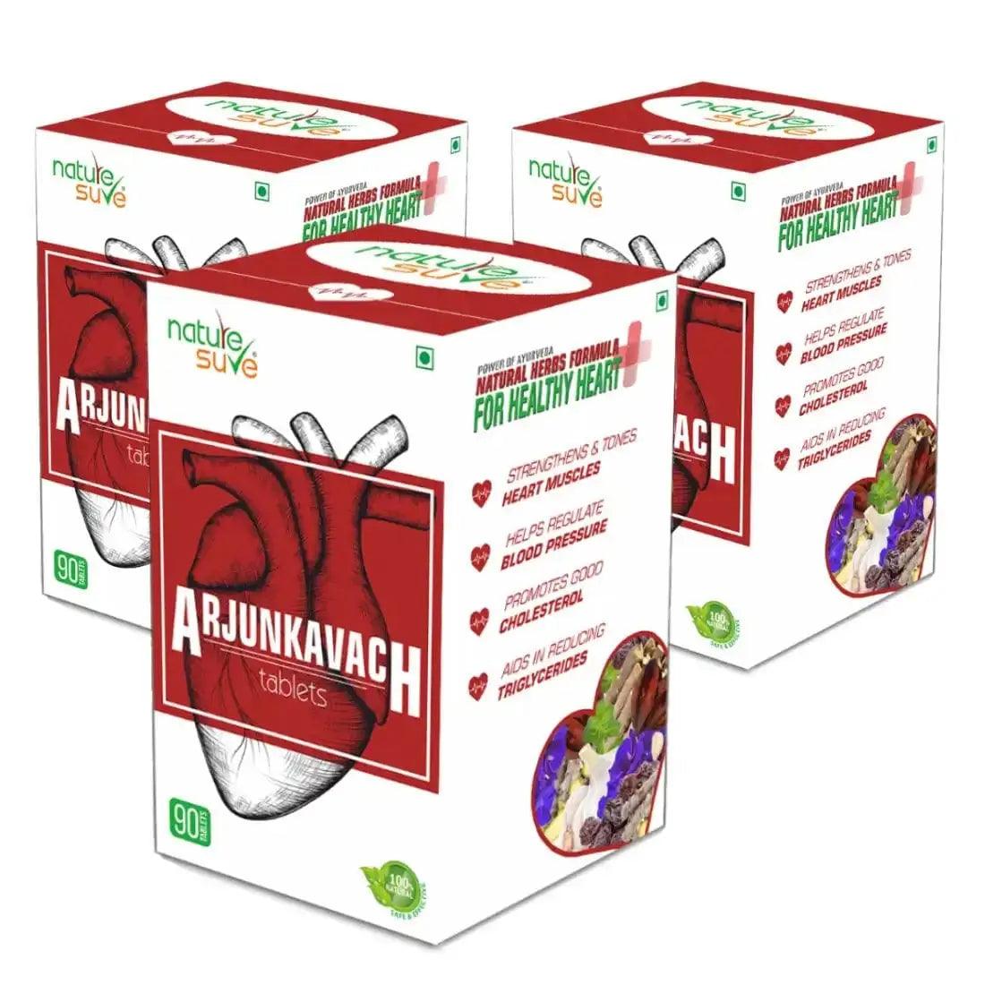 Buy 3 Packs of Nature Sure Arjun Kavach Tablets for Healthy Heart in Men and Women