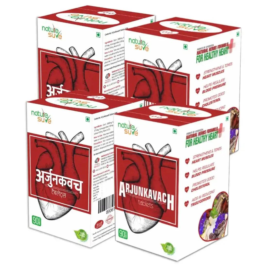 Buy 4 Packs of Nature Sure Arjun Kavach Tablets for Healthy Heart in Men and Women