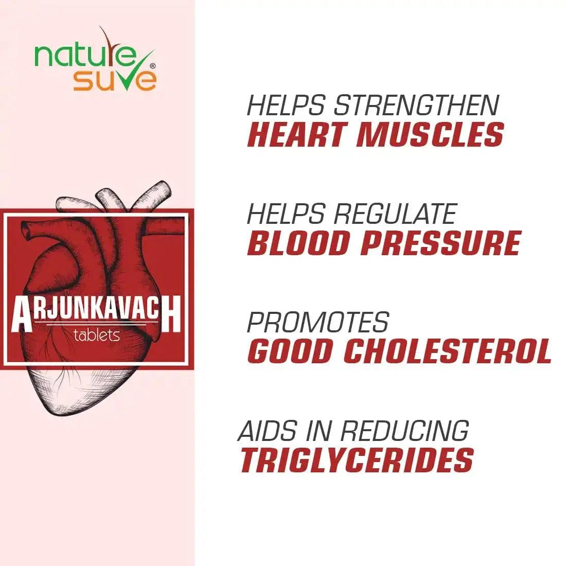 Nature Sure Arjun Kavach Tablets Help Strengthen Heart Muscles, Regulate BP and Promote Good Cholesterol 