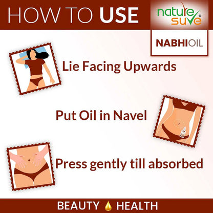 Nature Sure Belly Button Nabhi Oil for Health and Beauty - Directions for Use