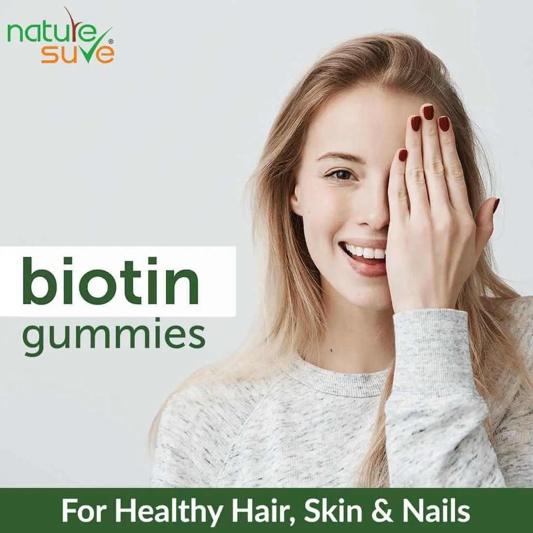 Nature Sure Biotin Gummies For Hair, Skin and Nails - 45 Pieces