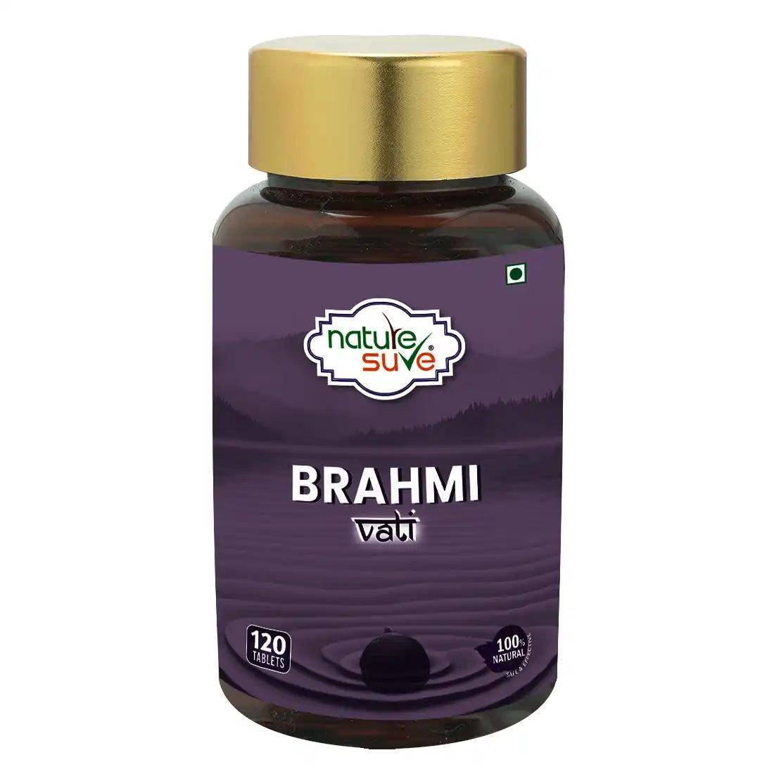 Nature Sure Brahmi Vati 120 Buddhiwardhak Ayurvedic Tablets for Brain Health, Memory Boost, Mental Alertness and Mind Relaxation in Men and Women - Official Brand Store: everteen | NEUD | Nature Sure | ManSure