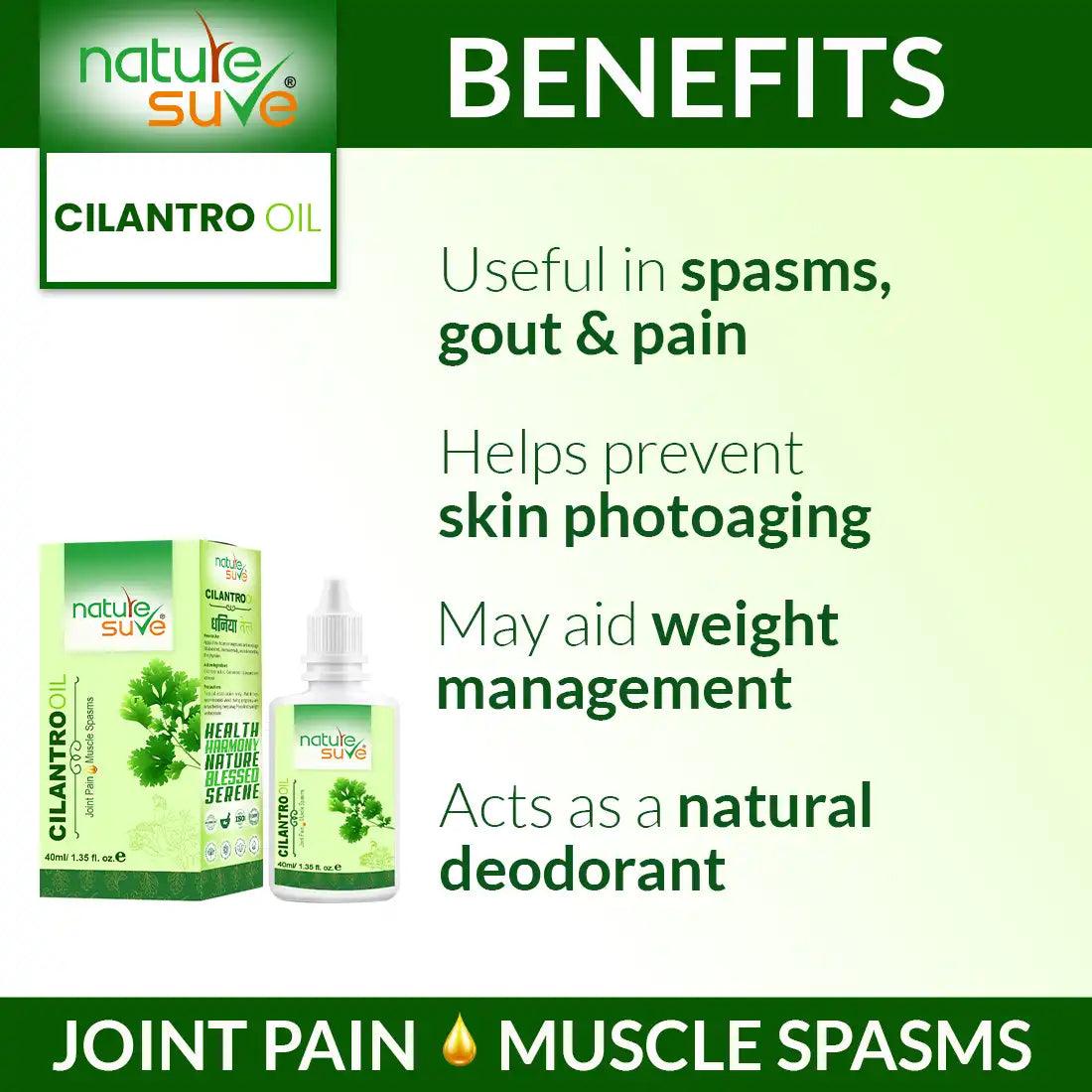 Nature Sure Cilantro Dhania Oil is Helpful in Joint Pain, Muscle Spasms, Gout and Weight Management - everteen-neud.com