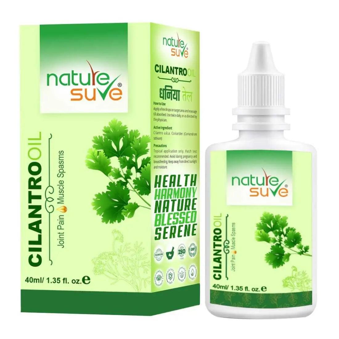 Nature Sure Cilantro Dhania Oil for Joint Pain and Muscle Spasms in Men & Women - 40ml 8906116281055