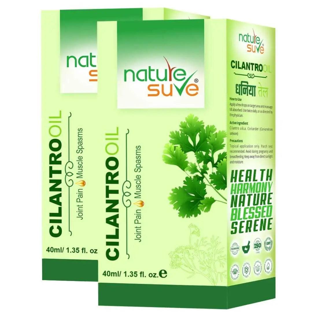 Nature Sure Cilantro Dhania Oil for Joint Pain and Muscle Spasms in Men & Women - 40ml 7419870708962