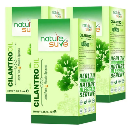 Nature Sure Cilantro Dhania Oil for Joint Pain and Muscle Spasms in Men & Women - 40ml 7419870462949