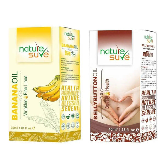 Nature Sure Combo - Banana Oil 30ml and Belly Button Nabhi Oil 40ml - Official Brand Store