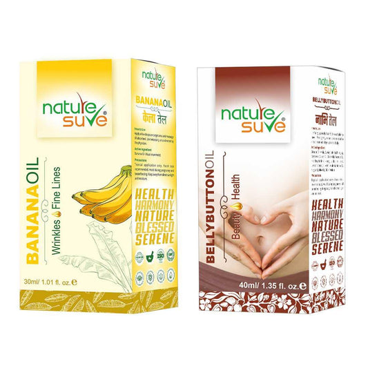 Nature Sure Combo - Banana Oil 30ml and Belly Button Nabhi Oil 40ml  - Official Brand Store