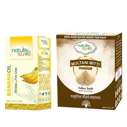 Nature Sure Combo - Banana Oil 30ml and Multani Mitti Powder 200g - Official Brand Store