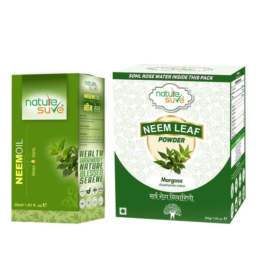 Nature Sure Combo - Neem Margosa Oil 30ml and Neem Leaf Powder 200g  - Official Brand Store
