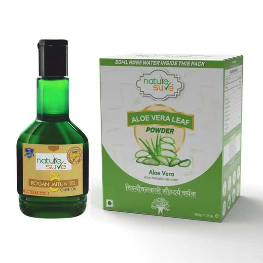 Nature Sure Combo - Rogan Jaitun Massage Oil 110ml and Aloe Vera Leaf Powder 200g