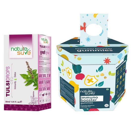 Nature Sure Combo - Tulsi Drops 30ml and 45 Immuno-Booster Gummies  - Official Brand Store