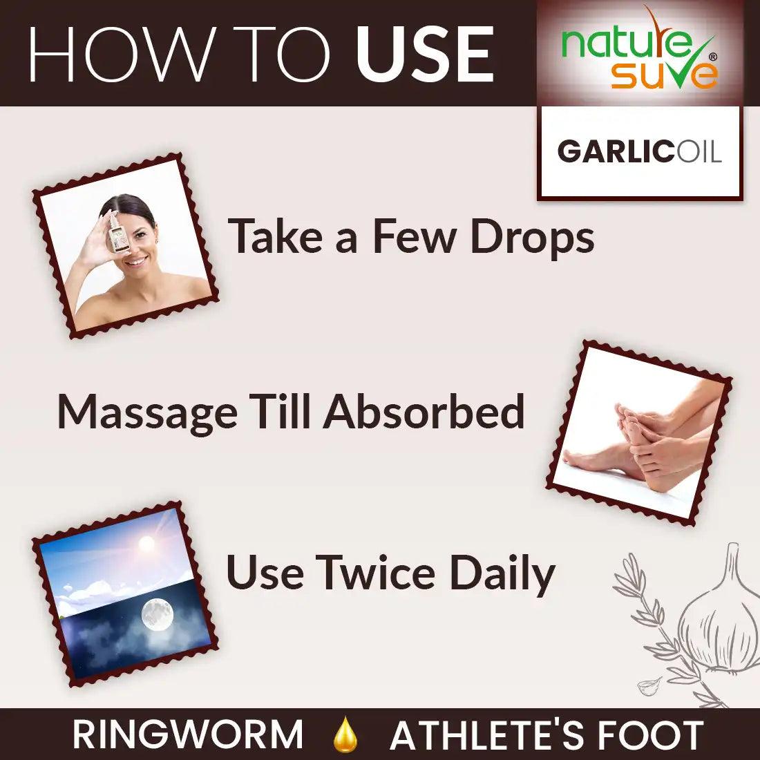 Apply Nature Sure Garlic Oil Twice Daily for Ringworm and Athlete's Foot - everteen-neud.com