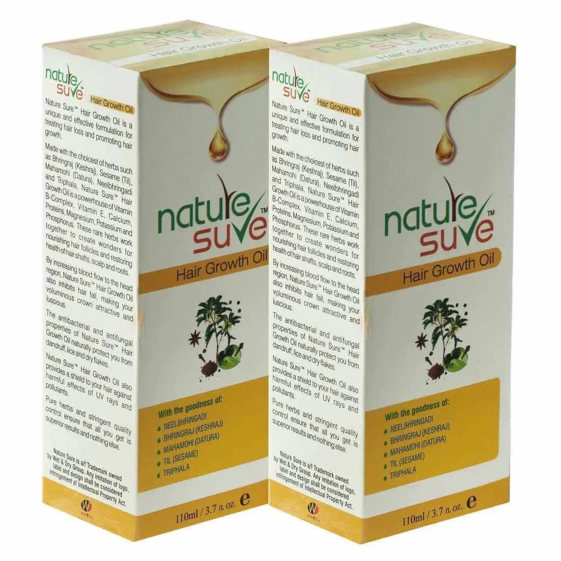 Nature Sure Hair Growth Oil For Natural Hair Darkening, Hair Fall, Hair Loss, Dandruff & Split-Ends (110ml) 8903540008302