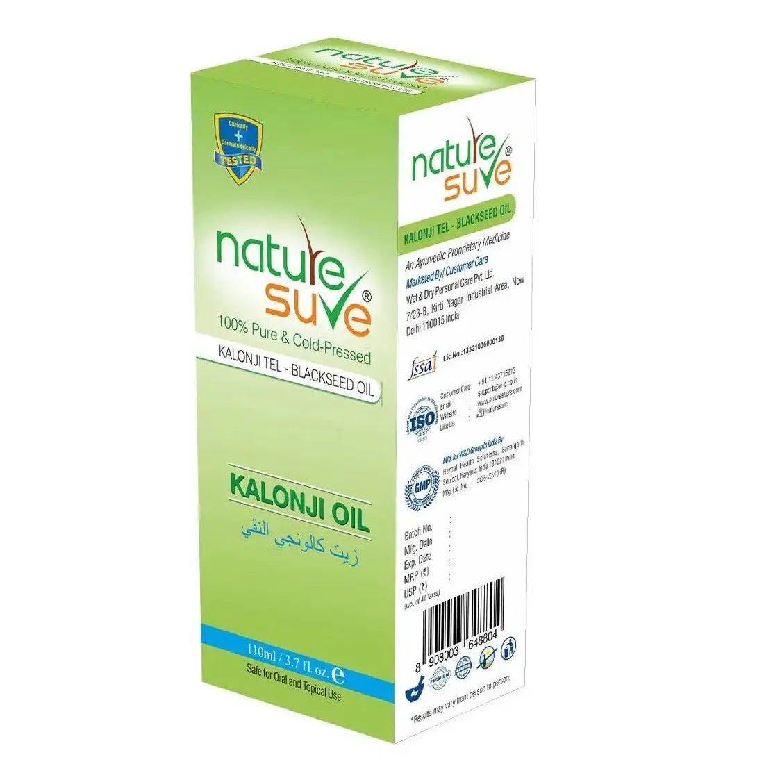 Nature Sure Kalonji Tail Black Seed Oil - Regulatory Information - everteen-neud.com