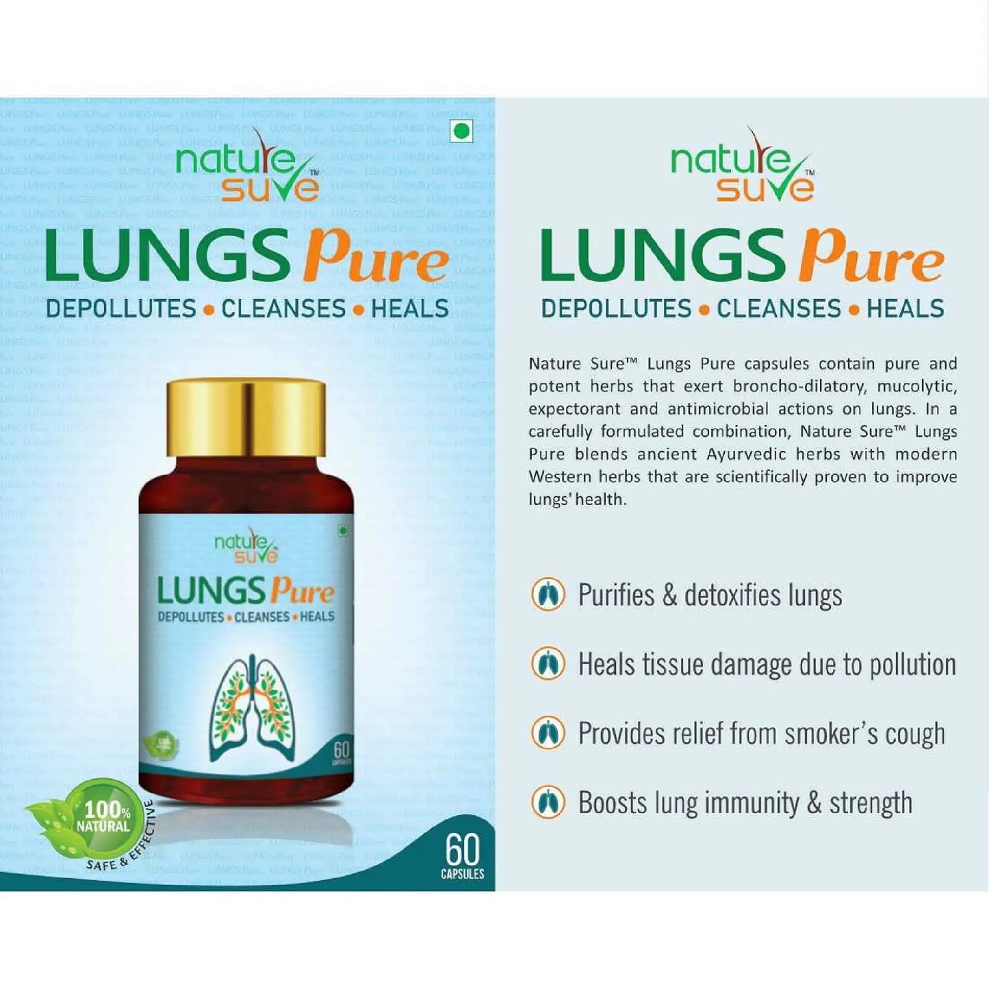 Nature Sure Lungs Pure – Supports Relief from Smoker's Cough and Respiratory Discomfort