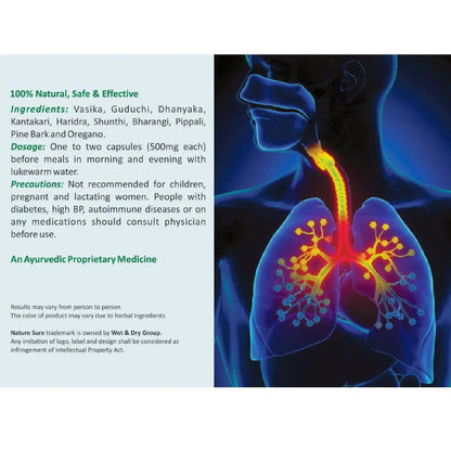 Nature Sure Lungs Pure – Vasika, Shunthi, Pine Bark, Oregano and Ayurvedic Herb Blend
