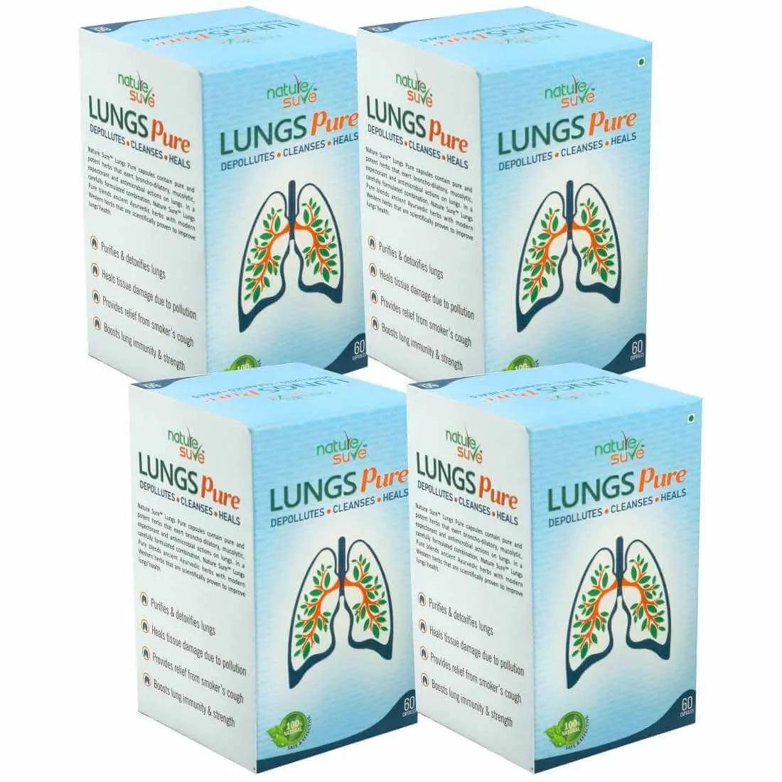 Nature Sure Lungs Pure for Protection Against Pollution, Smoke & Respiratory Health Problems - 60 Capsules 8903540009484