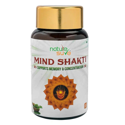 Nature Sure Mind Shakti Tablets for Memory and Concentration come in a sturdy amber bottle - everteen-neud.com