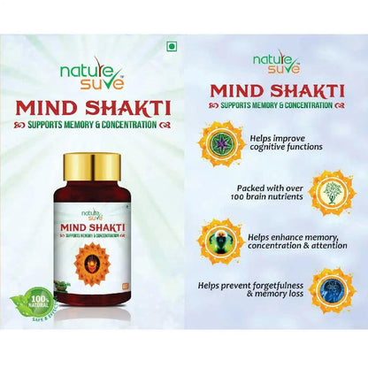 Nature Sure Mind Shakti Tablets for Memory and Concentration help improve cognitive function - everteen-neud.com