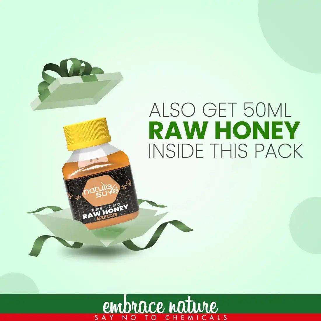 When you buy 200 grams Nature Sure Moringa Leaf Powder, you also get 50 grams raw honey absolutely free