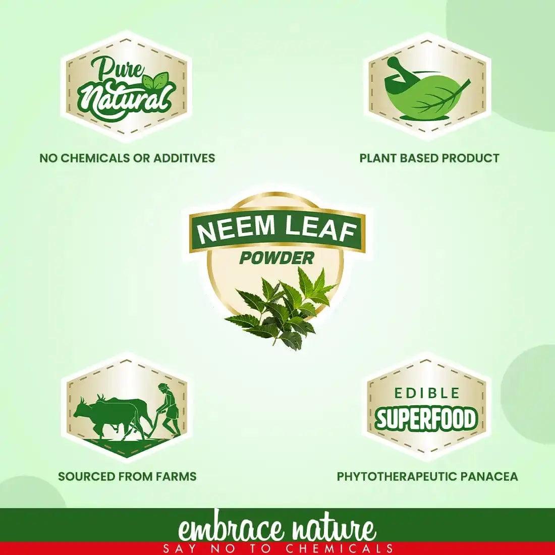 Nature Sure Neem Leaf Powder 200g with Rose Water 50ml