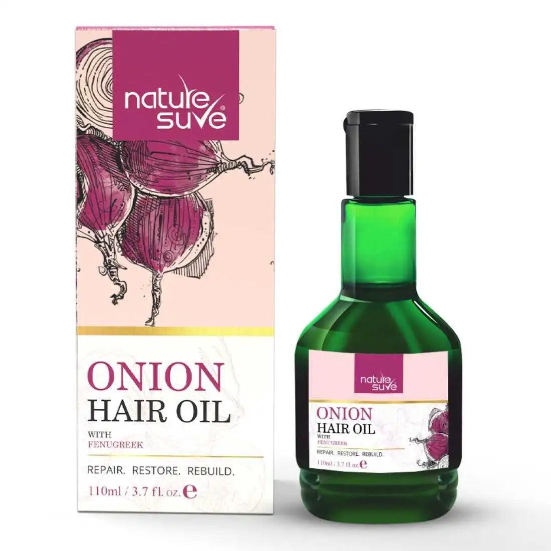 Nature Sure Premium Onion Hair Oil with Fenugreek for Men and Women - 110 ml - everteen-neud.com