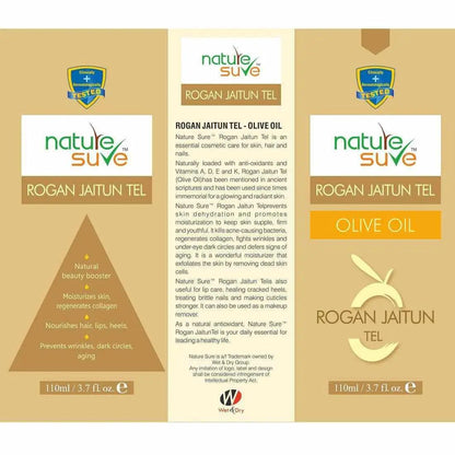 Nature Sure Rogan Jaitun Tail (Olive Oil) for Skin, Hair and Nail Care in Men & Women - 110ml