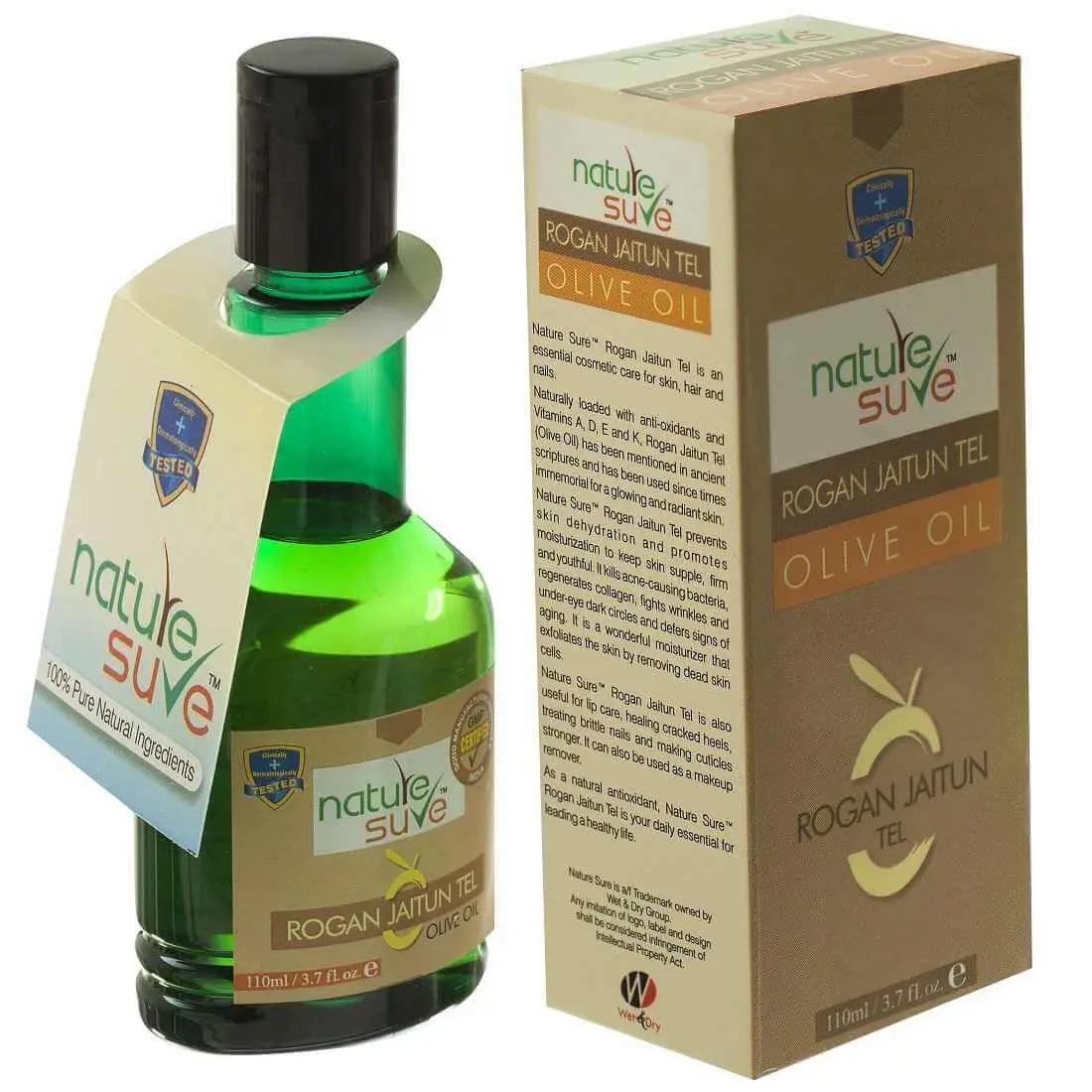 Nature Sure Rogan Jaitun Tail (Olive Oil) for Skin, Hair and Nail Care in Men & Women - 110ml 8908003648026