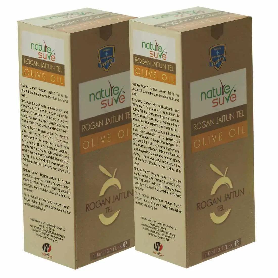 Nature Sure Rogan Jaitun Tail (Olive Oil) for Skin, Hair and Nail Care in Men & Women - 110ml 8903540009194