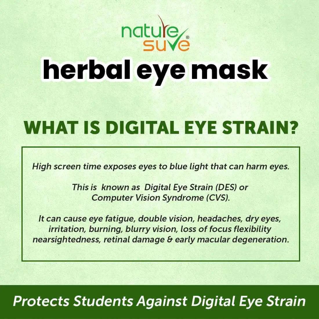 Nature Sure Small Herbal Eye Mask for Digital Eye Strain in Students and Teens 8906116280782